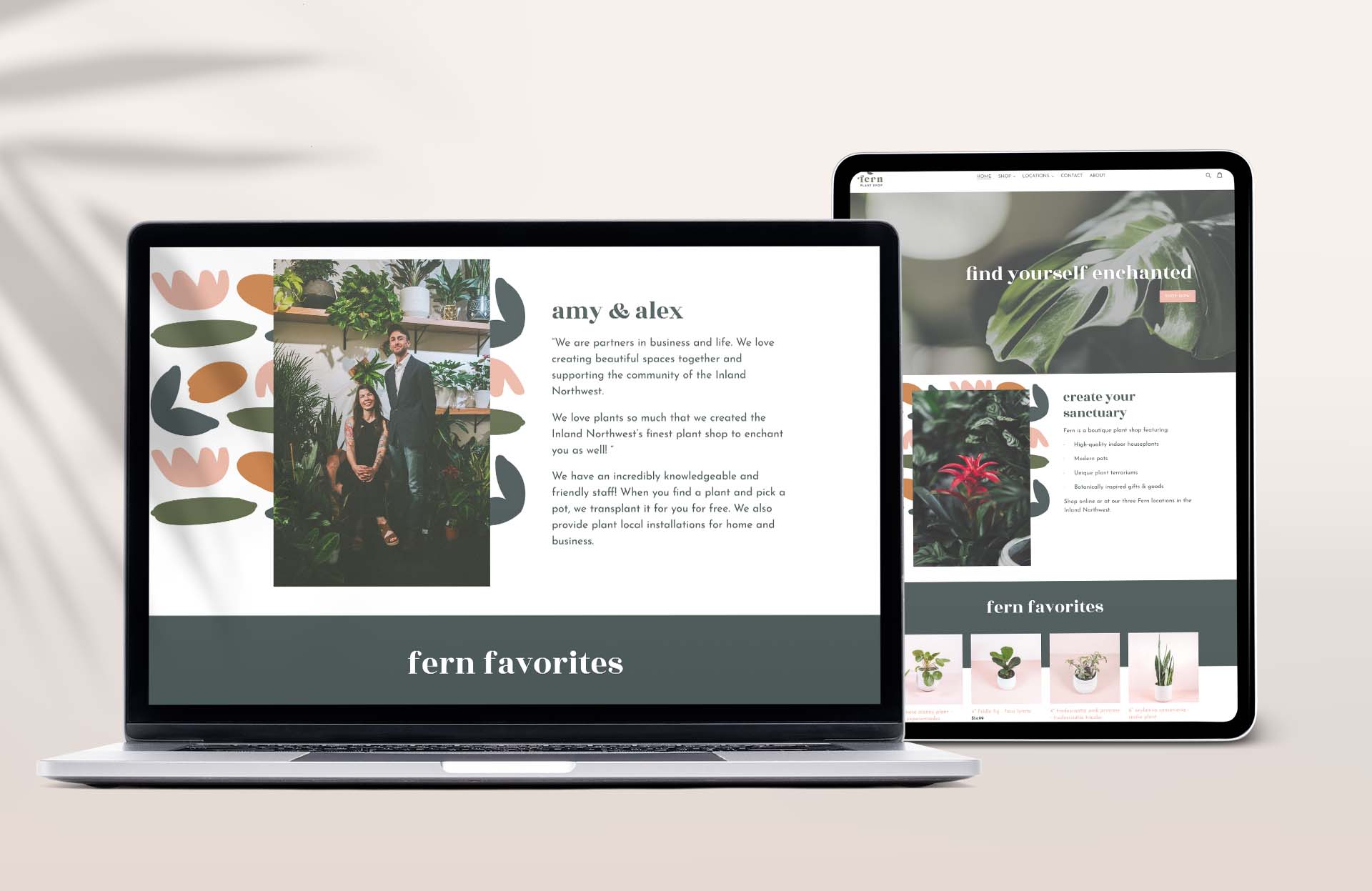 Fern Plant Shop web mockup